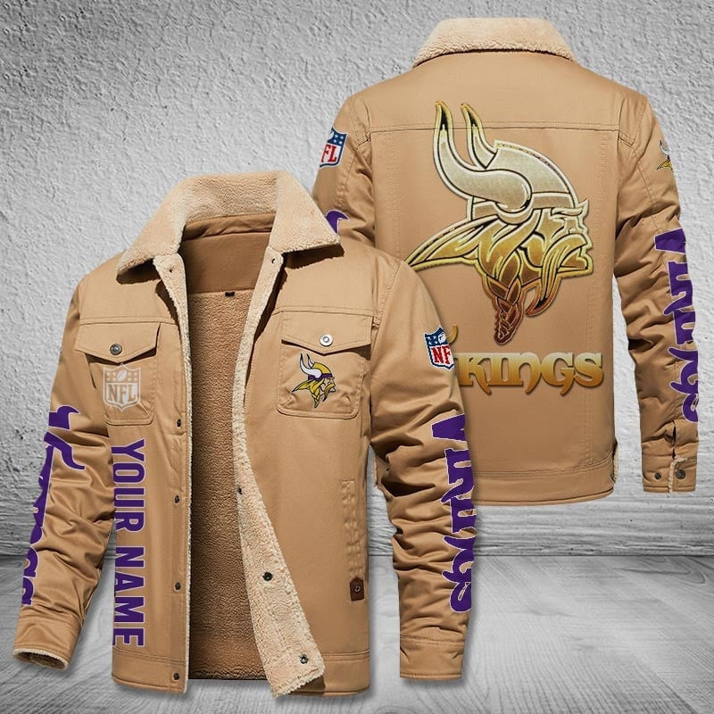 Minnesota Vikings New Personalized Winter Fleece Bomber Jacket  AZBTWFBJ000052