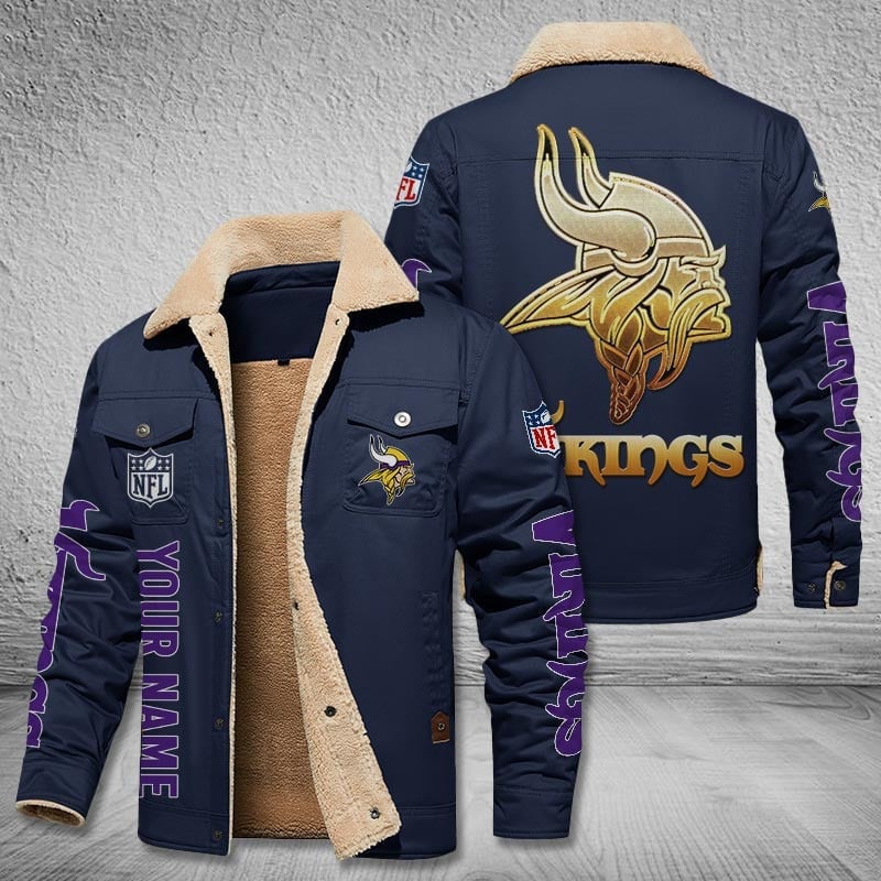 Minnesota Vikings New Personalized Winter Fleece Bomber Jacket  AZBTWFBJ000052