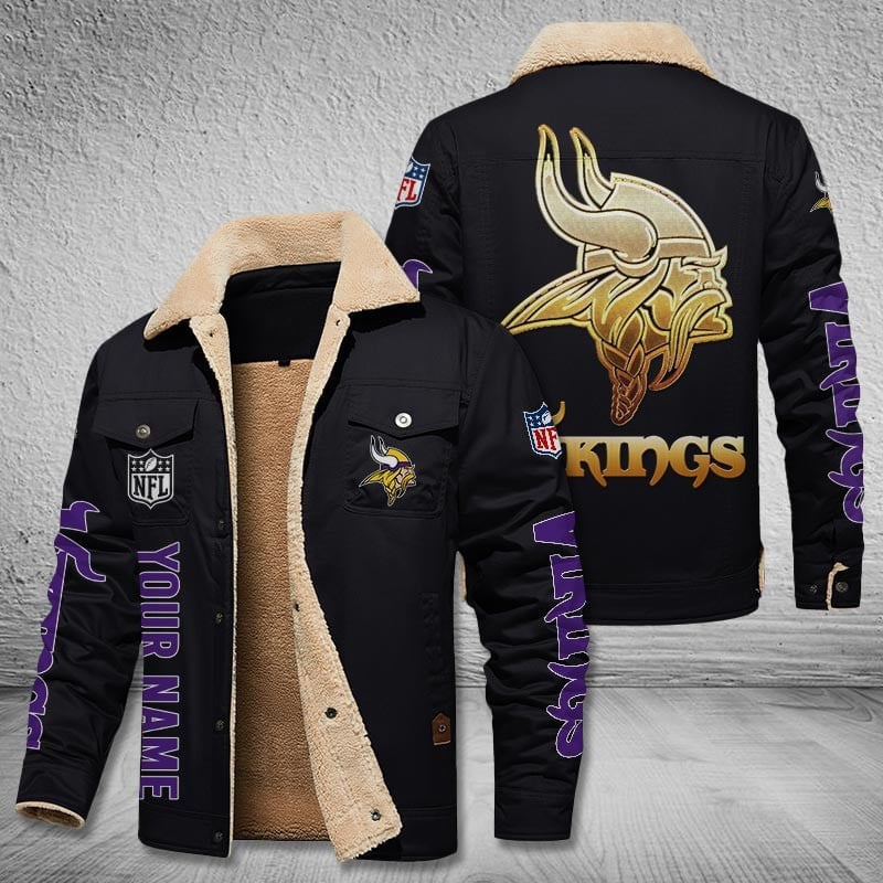 Minnesota Vikings New Personalized Winter Fleece Bomber Jacket  AZBTWFBJ000052
