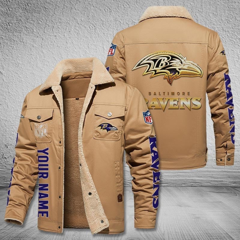 Baltimore Ravens New Personalized Winter Fleece Bomber Jacket  AZBTWFBJ000037