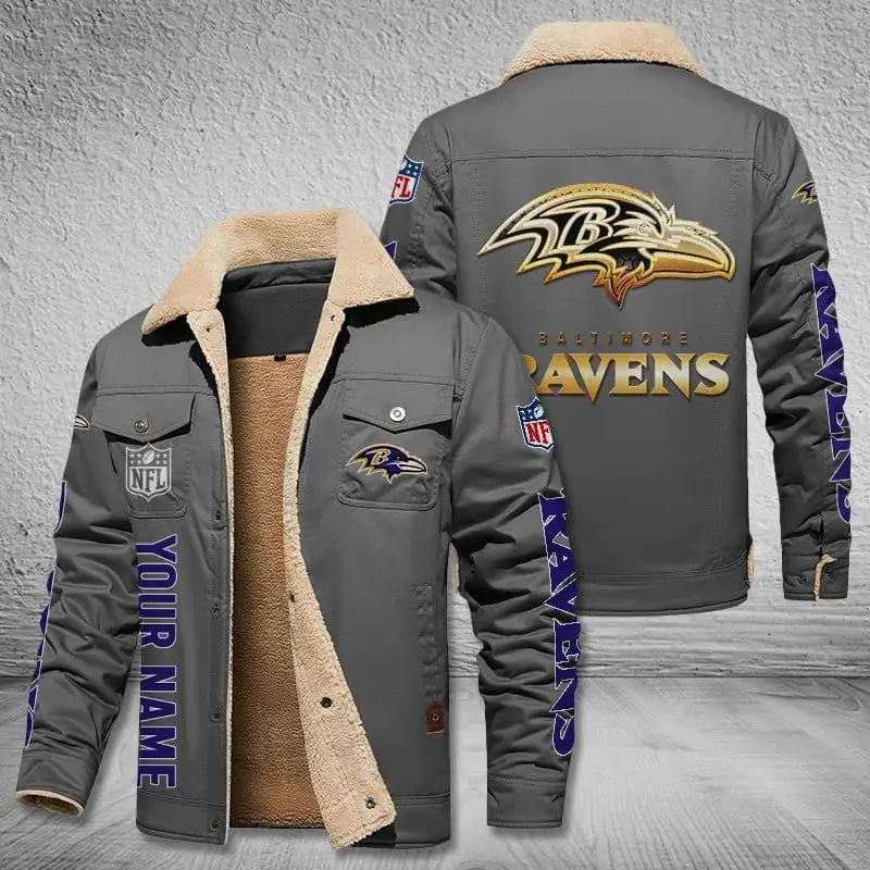 Baltimore Ravens New Personalized Winter Fleece Bomber Jacket  AZBTWFBJ000037