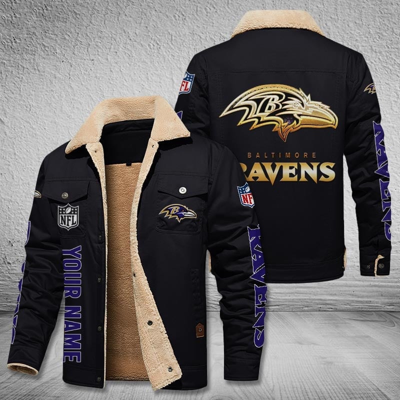 Baltimore Ravens New Personalized Winter Fleece Bomber Jacket  AZBTWFBJ000037