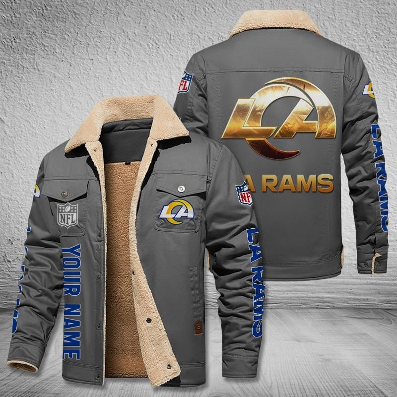 Los Angeles Rams New Personalized Winter Fleece Bomber Jacket  AZBTWFBJ000029