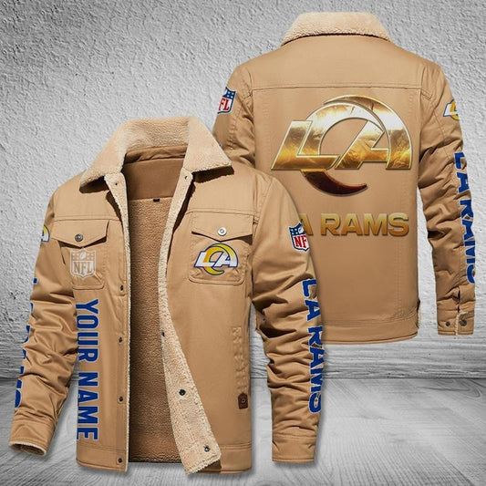 Los Angeles Rams New Personalized Winter Fleece Bomber Jacket  AZBTWFBJ000029