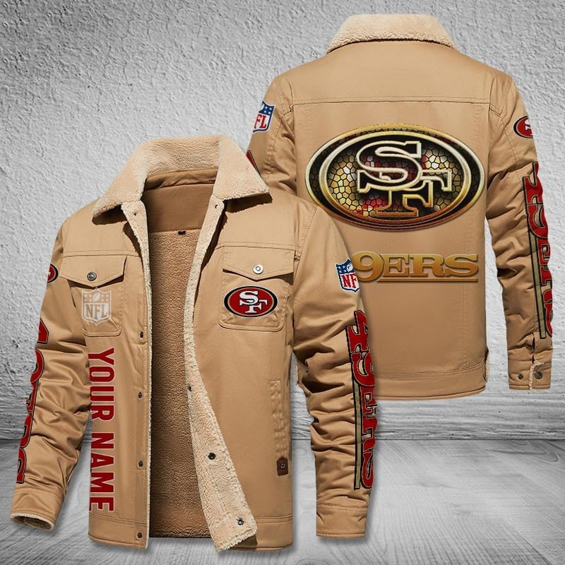 San Francisco 49ers New Personalized Winter Fleece Bomber Jacket  AZBTWFBJ000053