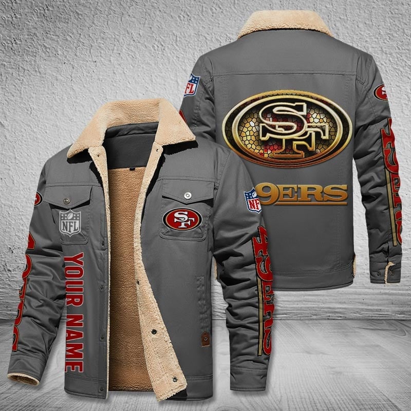 San Francisco 49ers New Personalized Winter Fleece Bomber Jacket  AZBTWFBJ000053