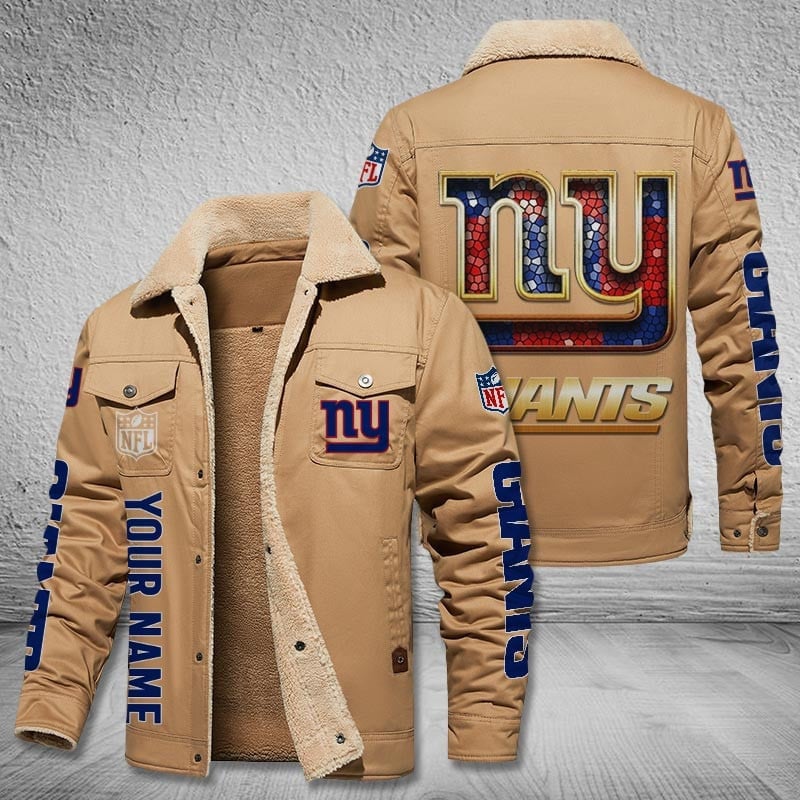 New York Giants New Personalized Winter Fleece Bomber Jacket  AZBTWFBJ000021