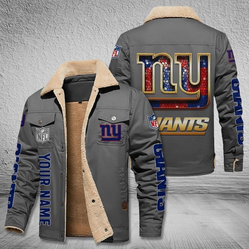 New York Giants New Personalized Winter Fleece Bomber Jacket  AZBTWFBJ000021