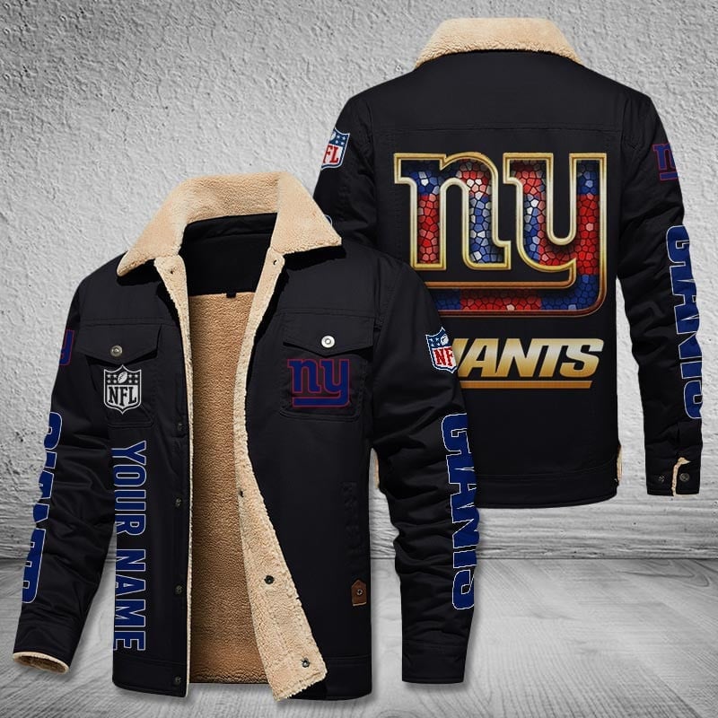 New York Giants New Personalized Winter Fleece Bomber Jacket  AZBTWFBJ000021