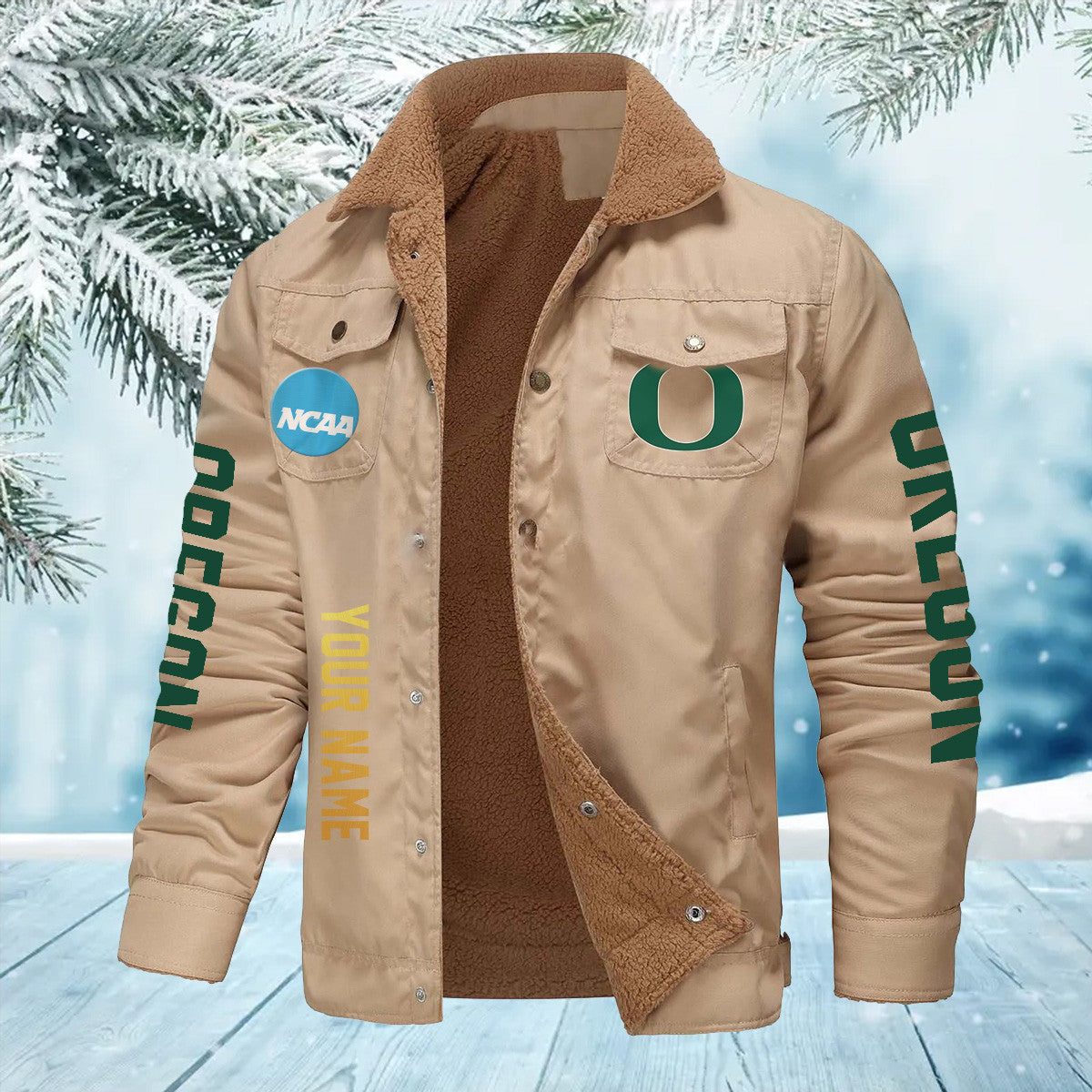 Oregon Ducks New Personalized Winter Fleece Bomber Jacket AZBTWFBJ000004