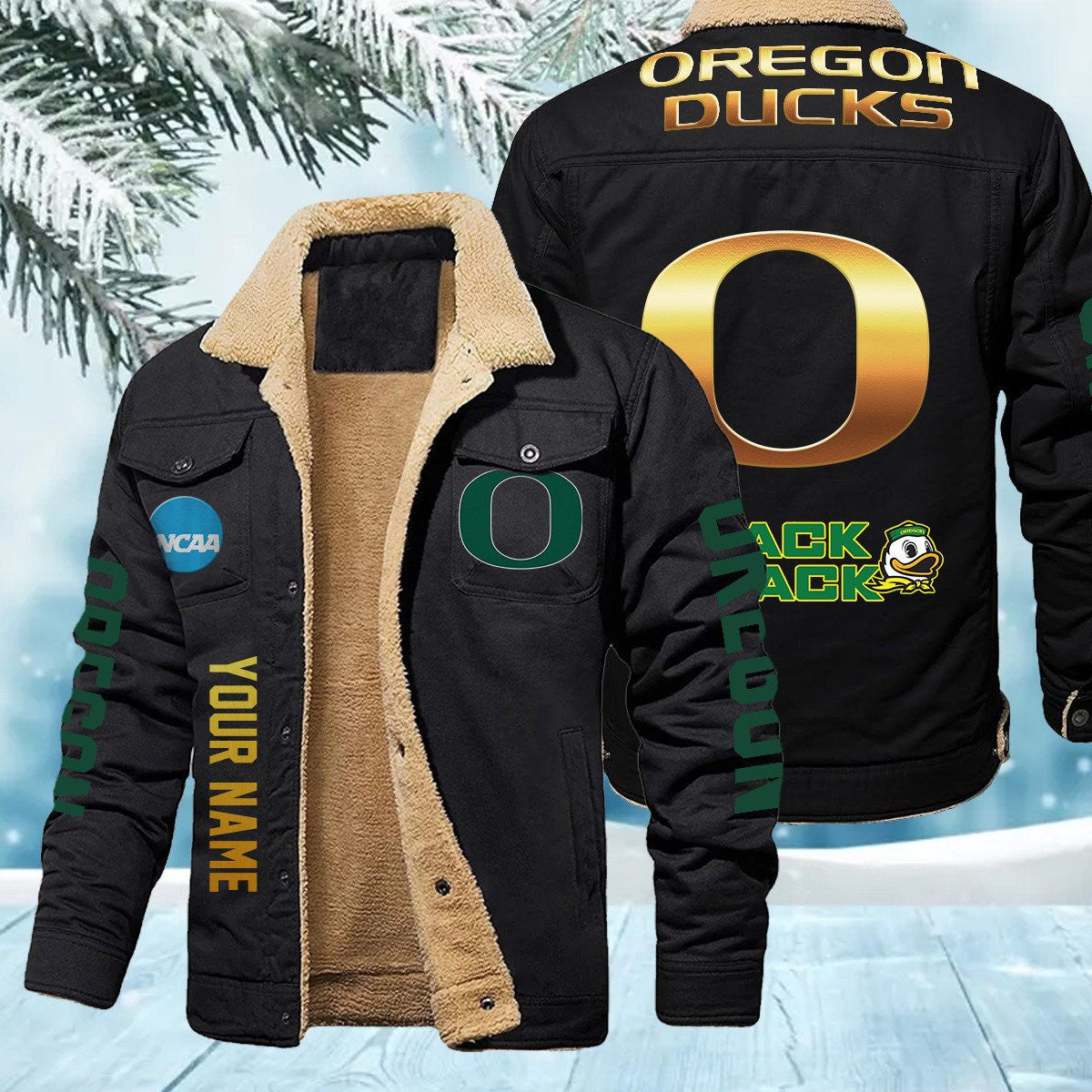 Oregon Ducks New Personalized Winter Fleece Bomber Jacket AZBTWFBJ000004