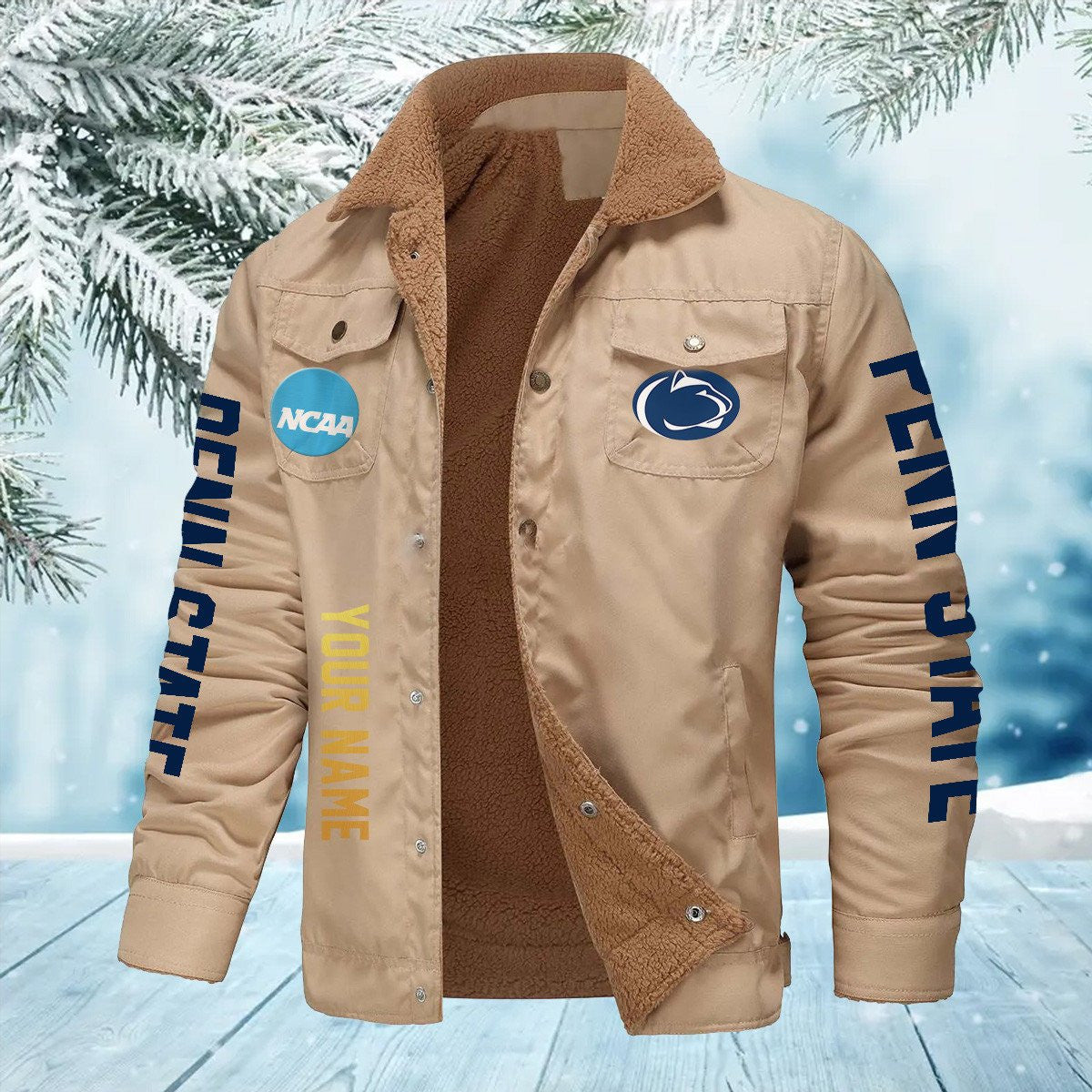Penn State Nittany Lions New Personalized Winter Fleece Bomber Jacket AZBTWFBJ000003