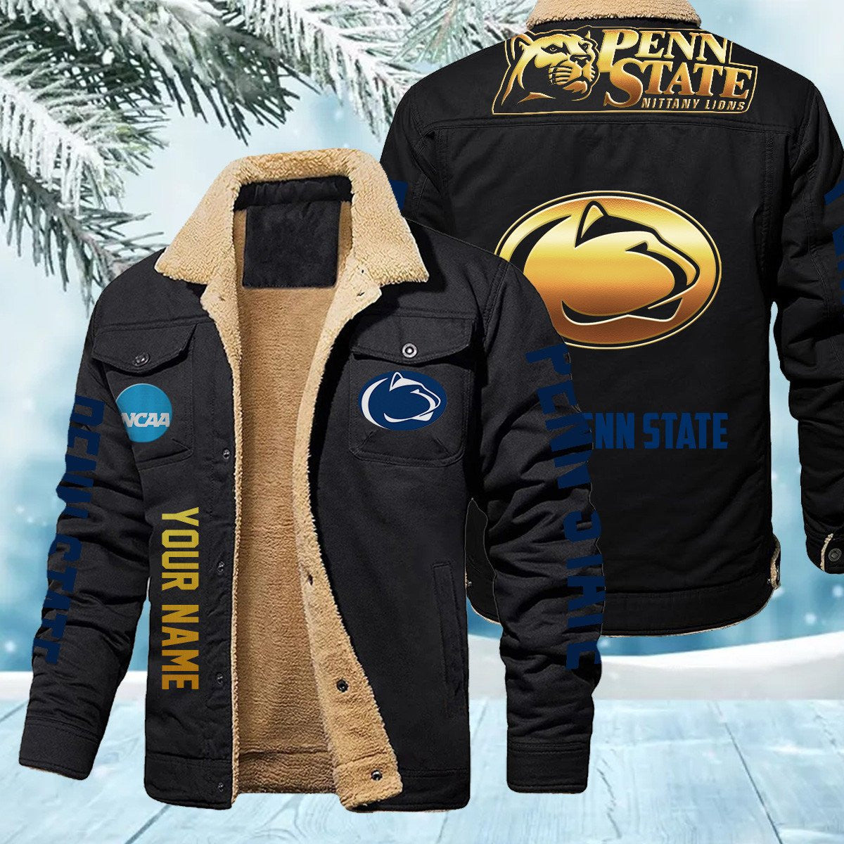 Penn State Nittany Lions New Personalized Winter Fleece Bomber Jacket AZBTWFBJ000003