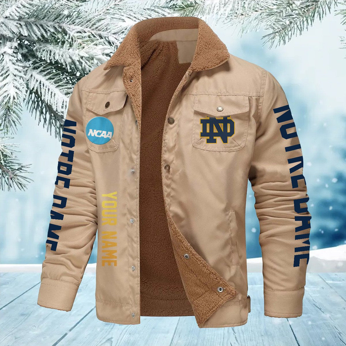 Notre Dame Fighting Irish New Personalized Winter Fleece Bomber Jacket AZBTWFBJ000006