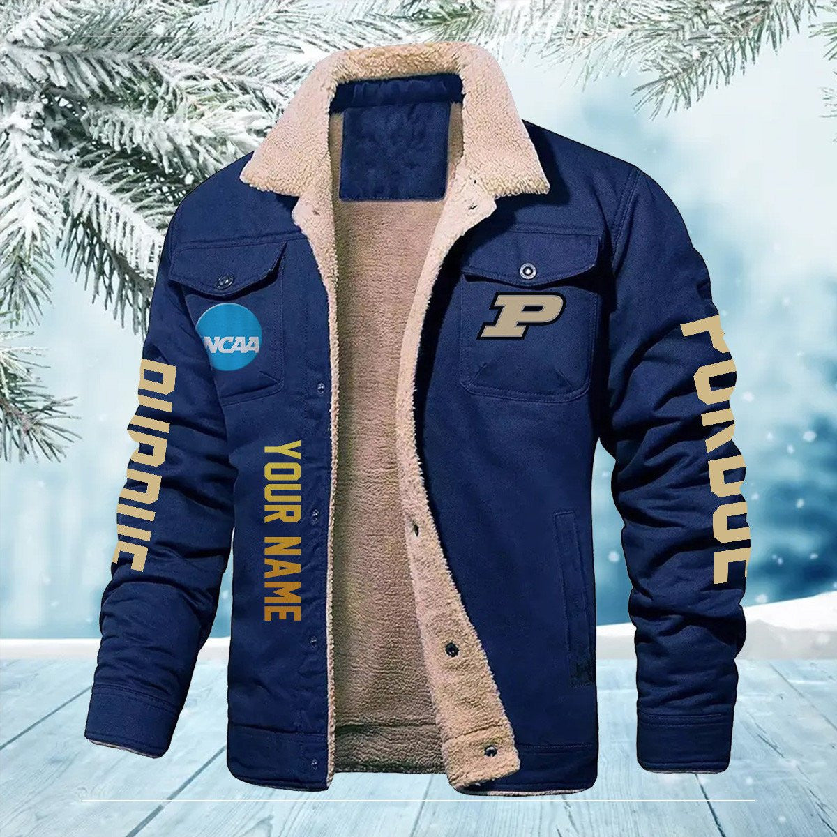 Purdue Boilermakers New Personalized Winter Fleece Bomber Jacket AZBTWFBJ000017