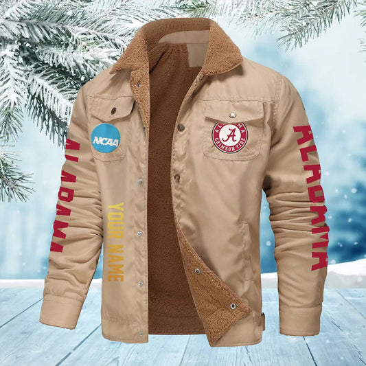 Alabama Crimson Tide New Personalized Winter Fleece Bomber Jacket AZBTWFBJ000007