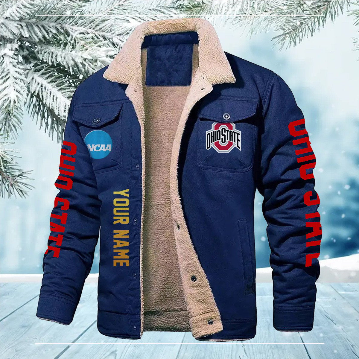 Ohio State Buckeyes New Personalized Winter Fleece Bomber Jacket AZBTWFBJ000016