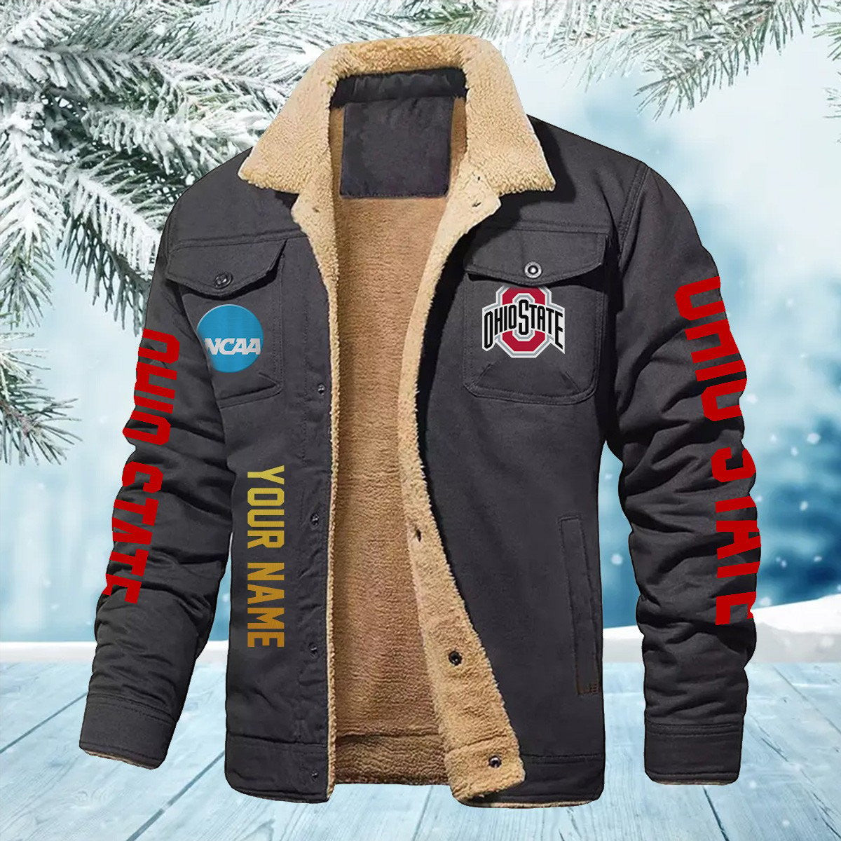 Ohio State Buckeyes New Personalized Winter Fleece Bomber Jacket AZBTWFBJ000016