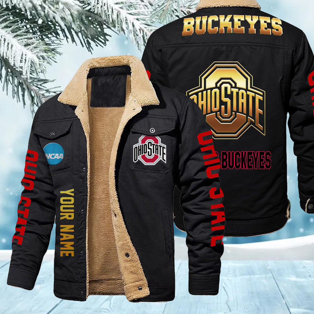 Ohio State Buckeyes New Personalized Winter Fleece Bomber Jacket AZBTWFBJ000016