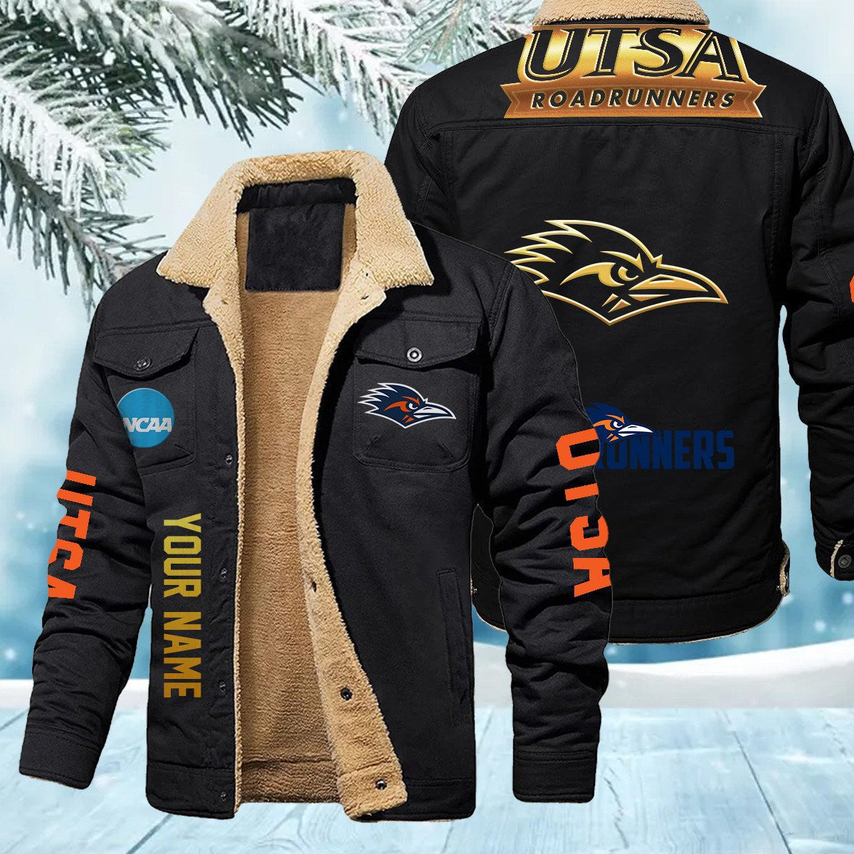 Utsa Roadrunners New Personalized Winter Fleece Bomber Jacket AZBTWFBJ000012