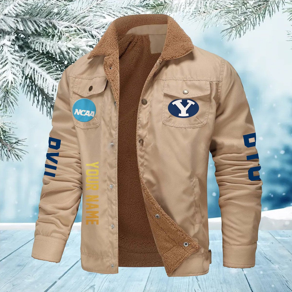 Byu Cougars New Personalized Winter Fleece Bomber Jacket AZBTWFBJ000011