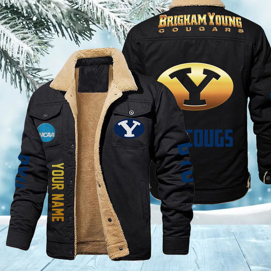Byu Cougars New Personalized Winter Fleece Bomber Jacket AZBTWFBJ000011