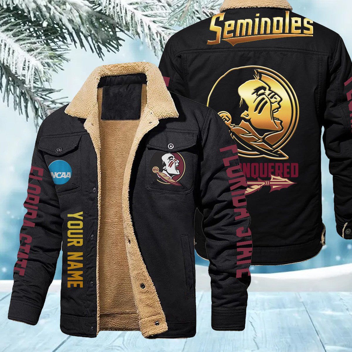 Florida State Seminoles New Personalized Winter Fleece Bomber Jacket AZBTWFBJ000014
