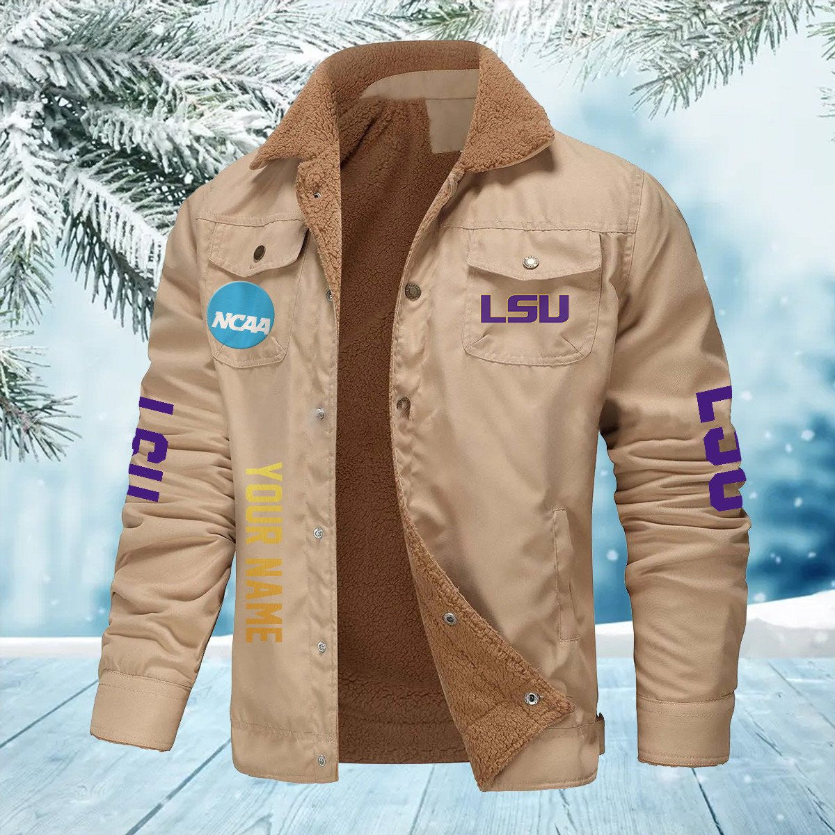 Lsu Tigers New Personalized Winter Fleece Bomber Jacket AZBTWFBJ000019