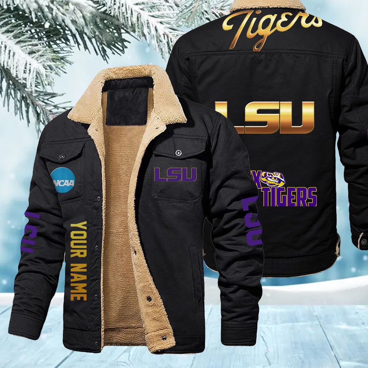 Lsu Tigers New Personalized Winter Fleece Bomber Jacket AZBTWFBJ000019