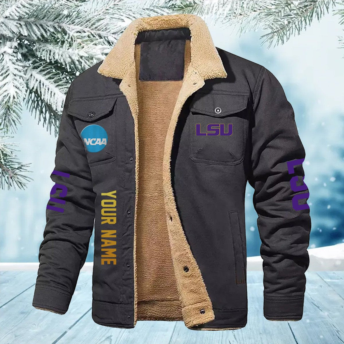 Lsu Tigers New Personalized Winter Fleece Bomber Jacket AZBTWFBJ000019