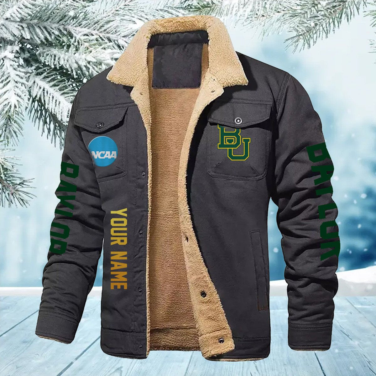 Baylor Bears New Personalized Winter Fleece Bomber Jacket AZBTWFBJ000020