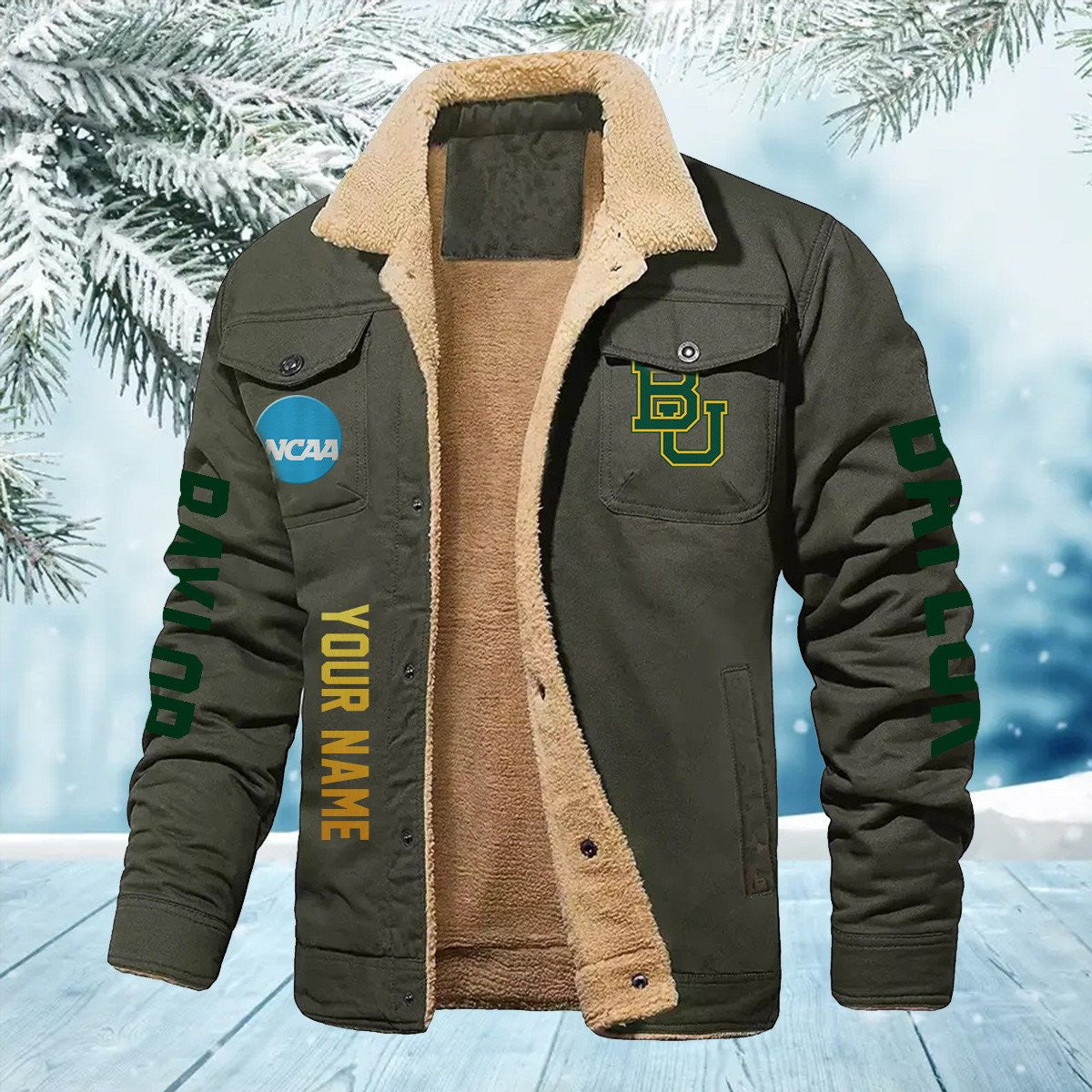 Baylor Bears New Personalized Winter Fleece Bomber Jacket AZBTWFBJ000020