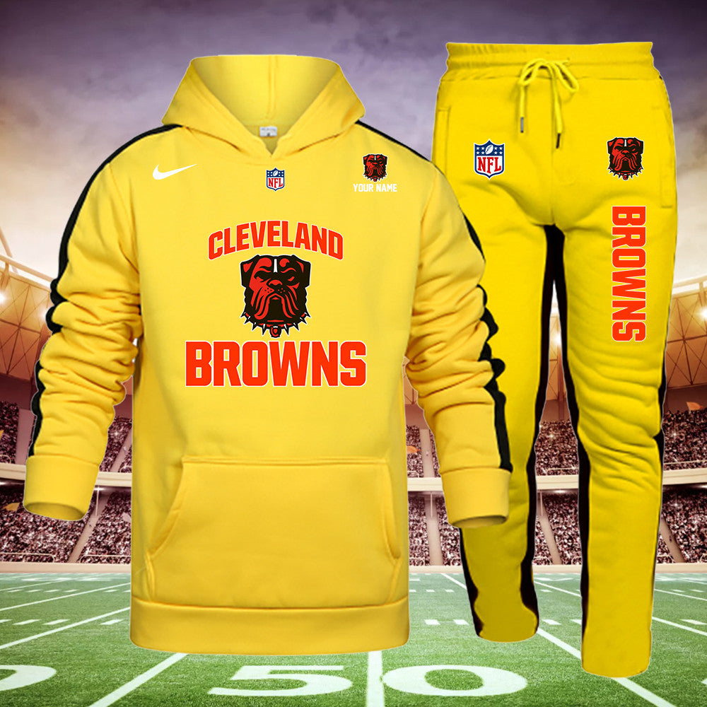 Cleveland Browns New Personalized Hoodie and Sweatpants Set AZBTHDS000010