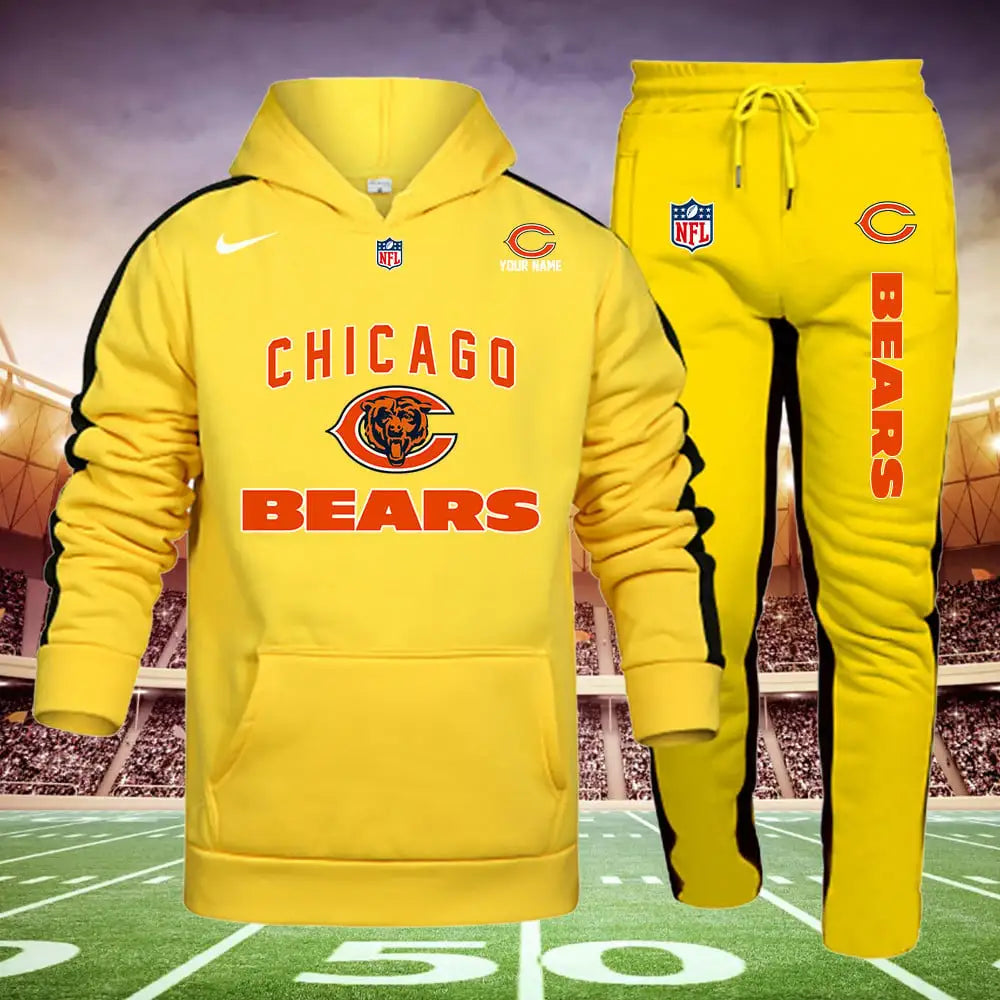 Chicago Bears New Personalized Hoodie and Sweatpants Set AZBTHDS000004
