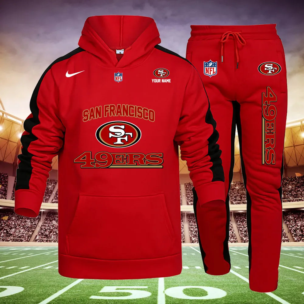 San Francisco 49ers New Personalized Hoodie and Sweatpants Set AZBTHDS000003