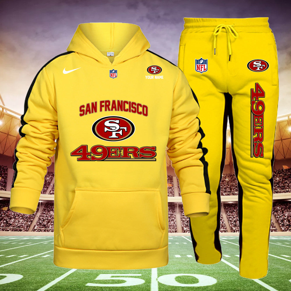 San Francisco 49ers New Personalized Hoodie and Sweatpants Set AZBTHDS000003