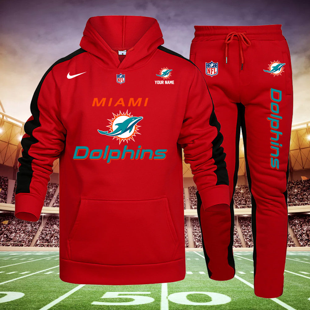 Miami Dolphins New Personalized Hoodie and Sweatpants Set AZBTHDS000028