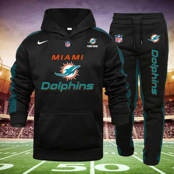 Miami Dolphins New Personalized Hoodie and Sweatpants Set AZBTHDS000028