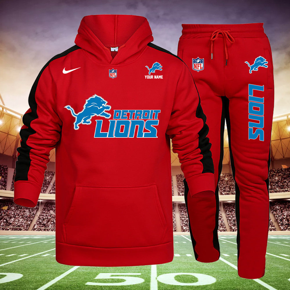 Detroit Lions New Personalized Hoodie and Sweatpants Set AZBTHDS000002