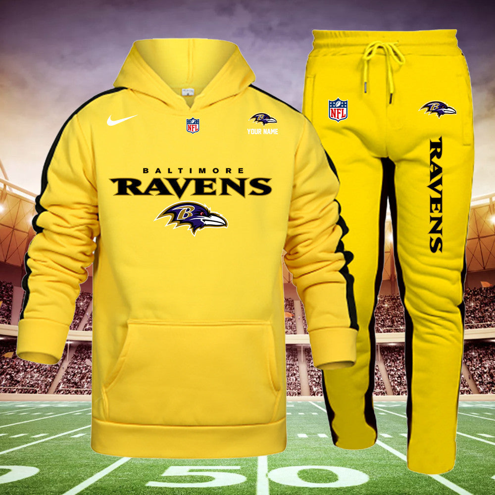 Baltimore Ravens New Personalized Hoodie and Sweatpants Set AZBTHDS000029
