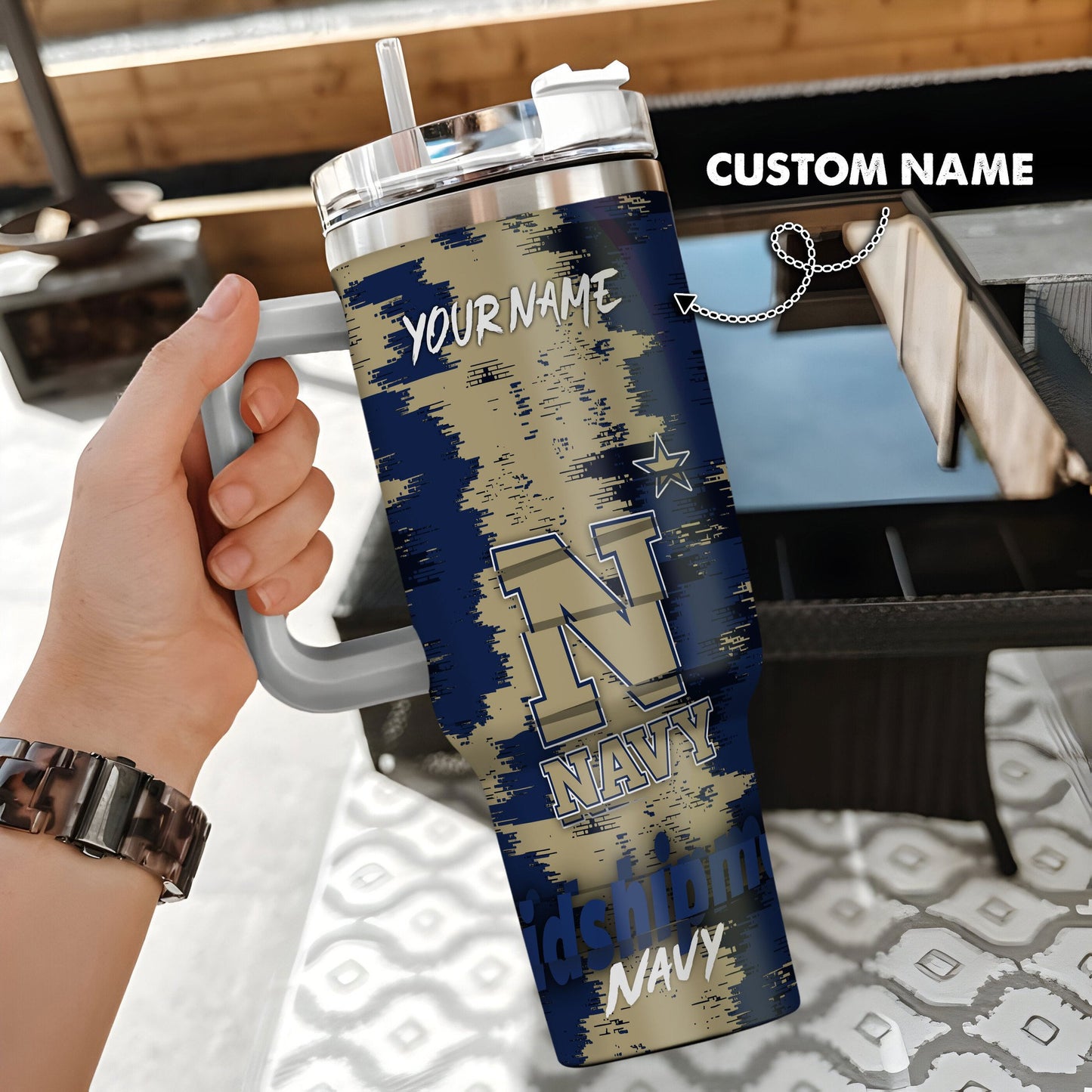 Navy Midshipmen New Personalized 40oz Tumbler Limited Edition AZBT40OZ000075