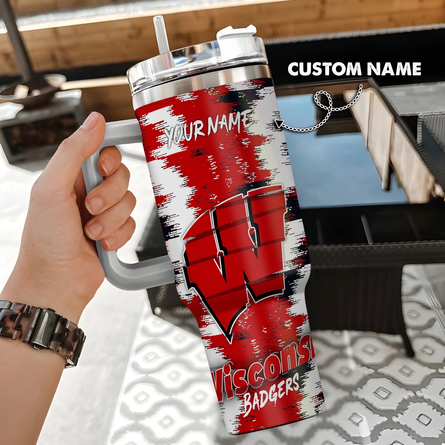 Wisconsin Badgers New Personalized 40oz Tumbler Limited Edition AZBT40OZ000107