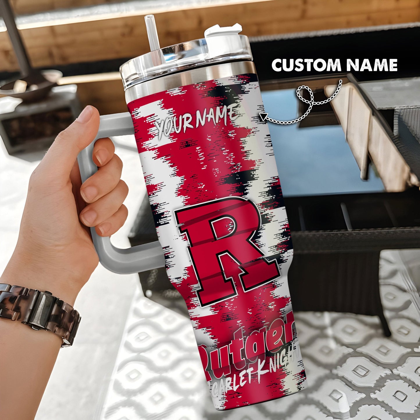 Rutgers Scarlet Knights New Personalized 40oz Tumbler Limited Edition AZBT40OZ000064