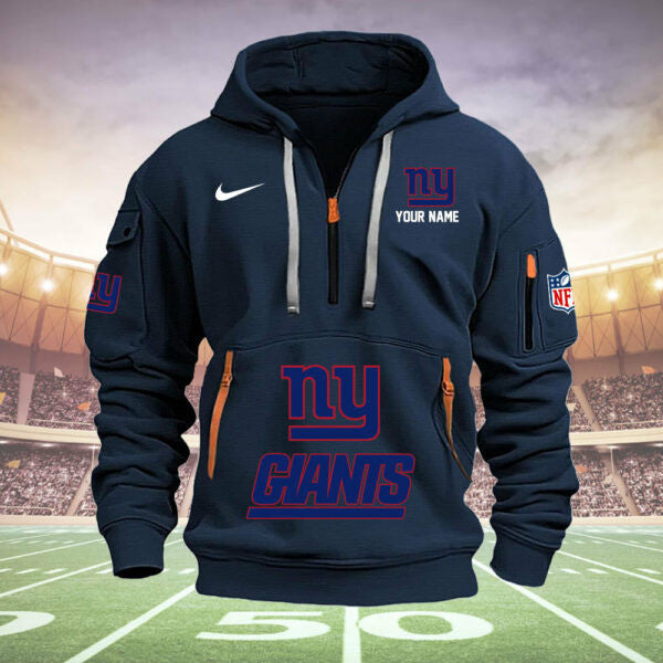 New York Giants New Personalized Quarter Zip Hoodie Limited Edition  AZBTQZH000001