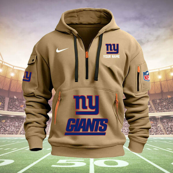 New York Giants New Personalized Quarter Zip Hoodie Limited Edition  AZBTQZH000001