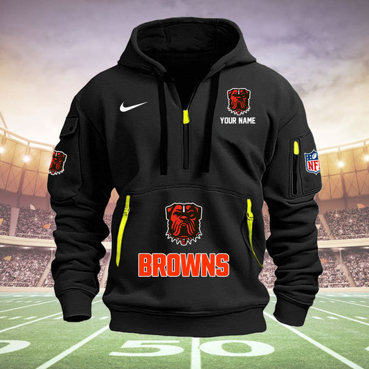Cleveland Browns New Personalized Quarter Zip Hoodie Limited Edition  AZBTQZH000010