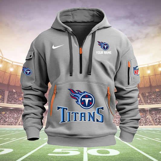 Tennessee Titans New Personalized Quarter Zip Hoodie Limited Edition  AZBTQZH000018