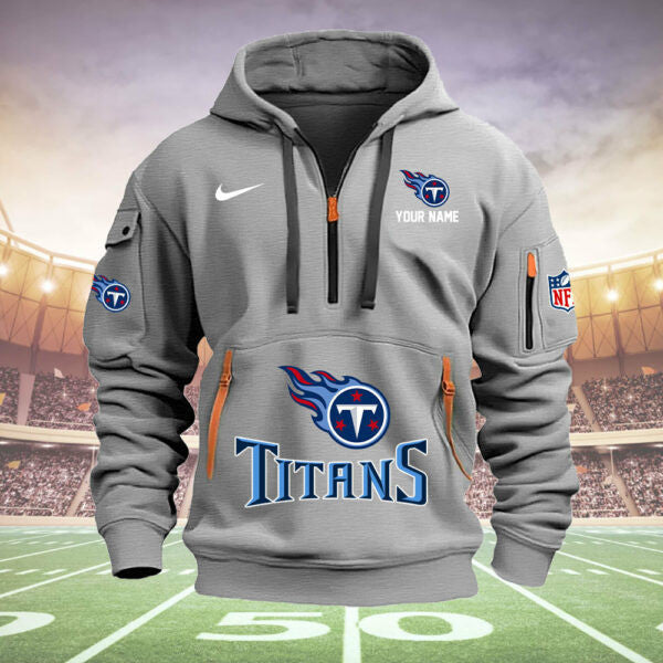 Tennessee Titans New Personalized Quarter Zip Hoodie Limited Edition  AZBTQZH000018