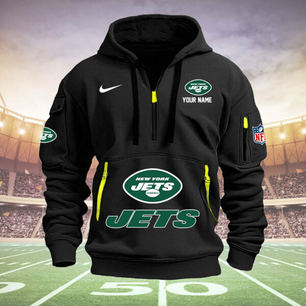 New York Jets New Personalized Quarter Zip Hoodie Limited Edition  AZBTQZH000017