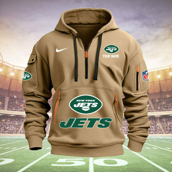 New York Jets New Personalized Quarter Zip Hoodie Limited Edition  AZBTQZH000017
